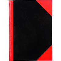 black and red notebook casebound ruled 100 leaf 200 page feint ruled a4 gloss cover