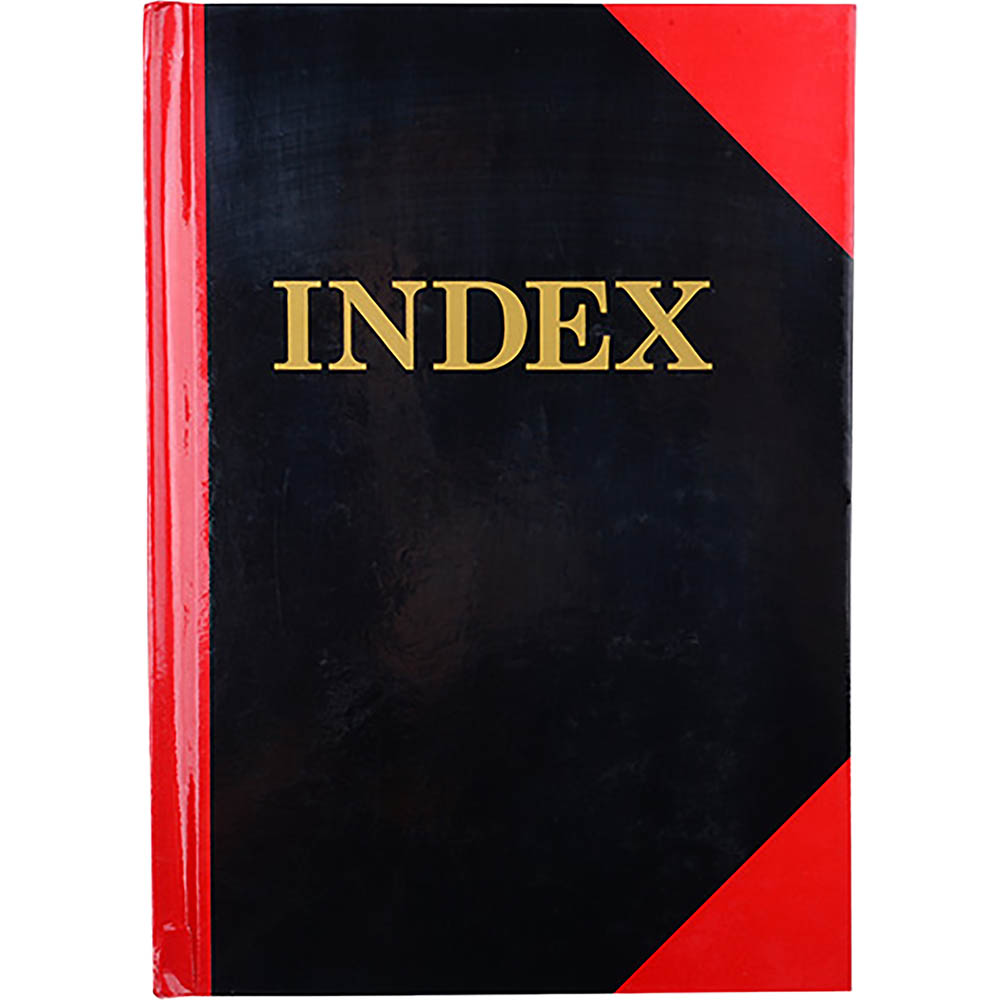 Image for BLACK AND RED NOTEBOOK CASEBOUND RULED A-Z INDEX 200 PAGE A5 GLOSS COVER from Mitronics Corporation