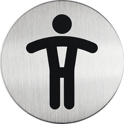 Image for DURABLE PICTOGRAM SIGN WC MEN 83MM STAINLESS STEEL from Clipboard Stationers & Art Supplies
