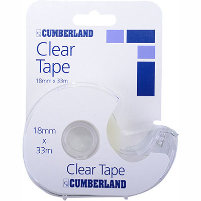 Image for CUMBERLAND TAPE IN DISPENSER 18MM X 33M CLEAR BOX 12 from Mitronics Corporation