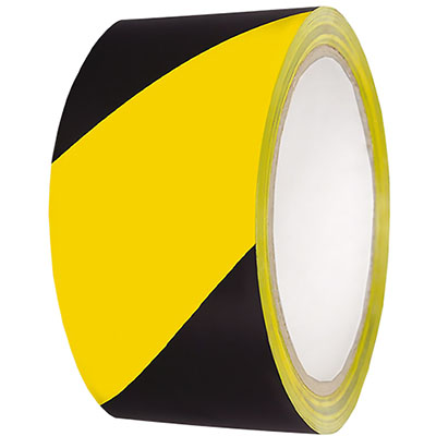 Image for CUMBERLAND WARNING TAPE 48MM X 45M BLACK/YELLOW from Office Fix - WE WILL BEAT ANY ADVERTISED PRICE BY 10%