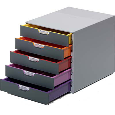 Image for DURABLE VARICOLOR DRAWER FILE 5 DRAW GREY from BusinessWorld Computer & Stationery Warehouse