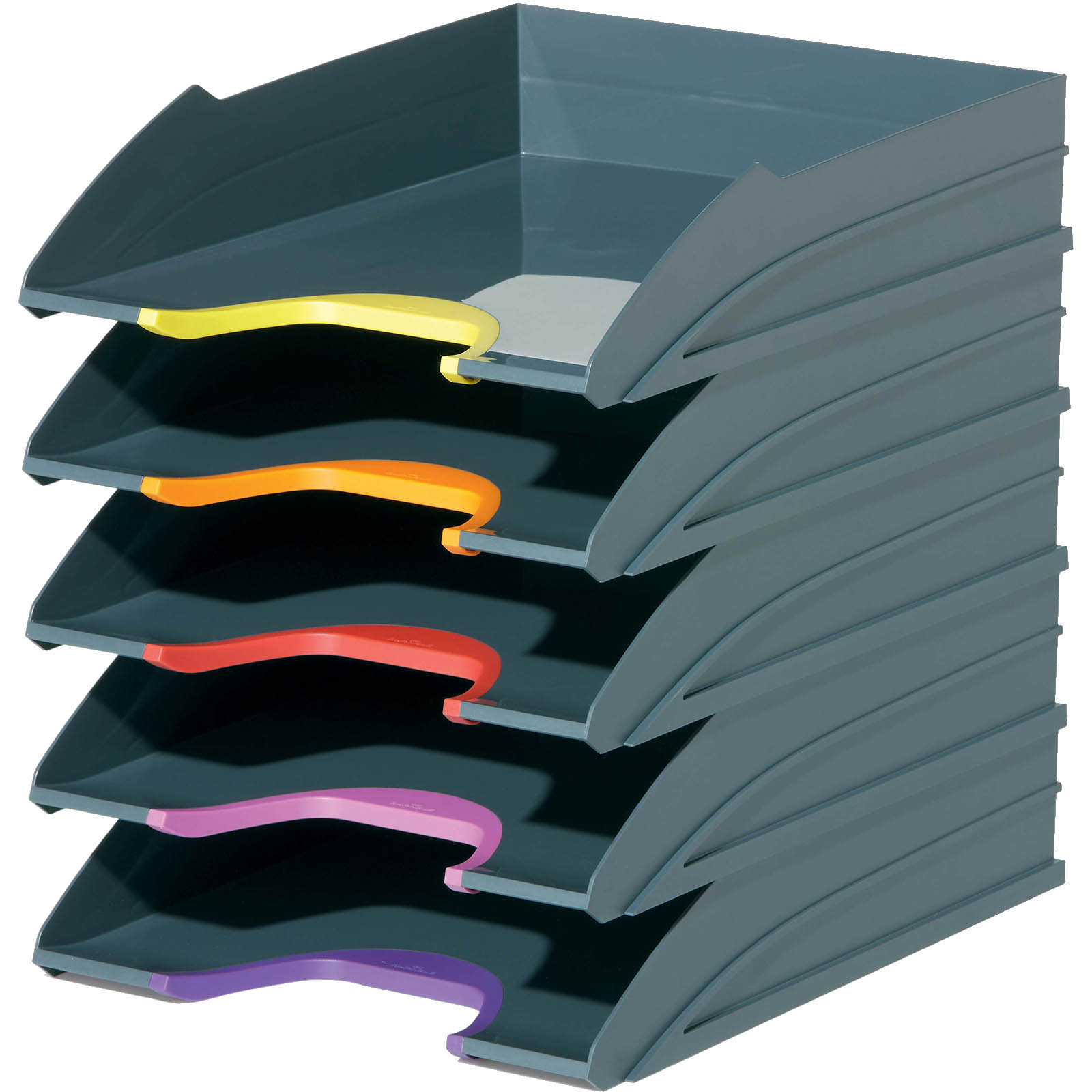 Image for DURABLE VARICOLOR DOCUMENT TRAY A4 ASSORTED PACK 5 from BusinessWorld Computer & Stationery Warehouse