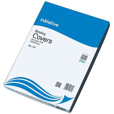 Image for INITIATIVE BINDING COVER 250 MICRON A4 CLEAR PACK 100 from Challenge Office Supplies