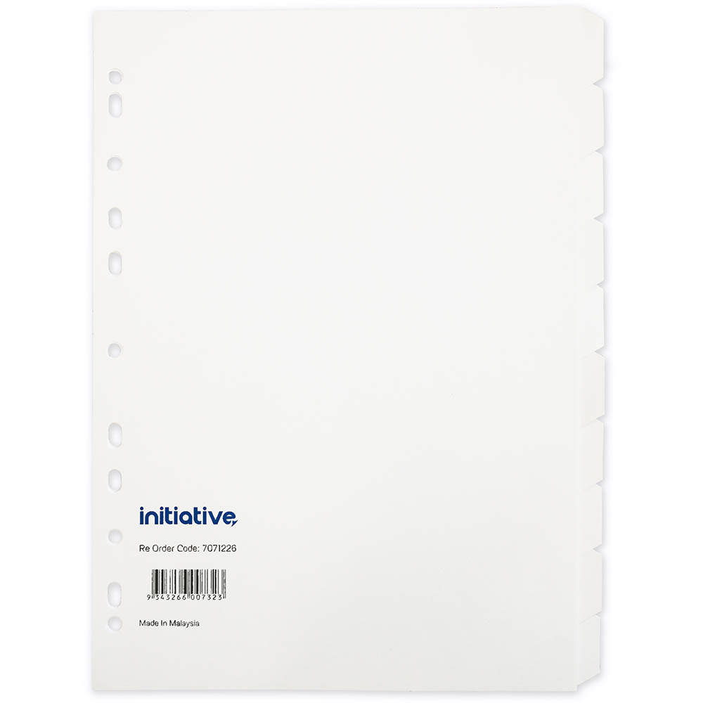 Image for INITIATIVE DIVIDERS MANILLA 10-TAB A4 WHITE from Australian Stationery Supplies