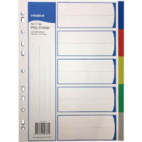 initiative dividers pp 5 tab a4 assorted colours