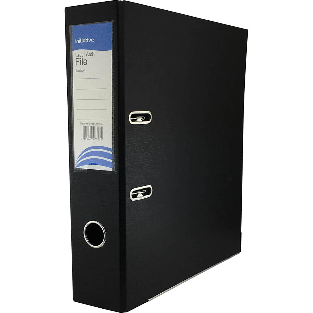 Image for INITIATIVE LEVER ARCH FILE PP 70MM A4 BLACK from BusinessWorld Computer & Stationery Warehouse