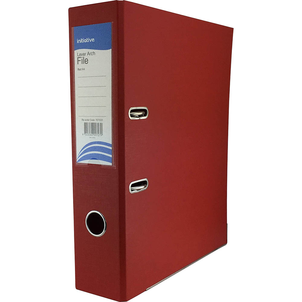 Image for INITIATIVE LEVER ARCH FILE PP 70MM A4 RED from BusinessWorld Computer & Stationery Warehouse