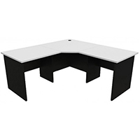 ys design oxley corner workstation complete 1800 x 1800 x 750 x 730mm white/ironstone