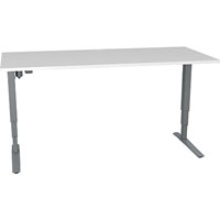conset 501-43 electric height adjustable desk 1500 x 800mm white/silver