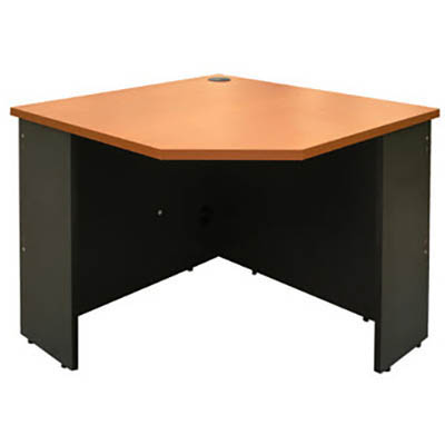 Image for OXLEY CORNER WORKSTATION UNIT 900 X 900 X 600MM BEECH/IRONSTONE from That Office Place PICTON