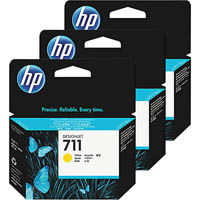 hp cz136a 711 ink cartridge yellow pack 3