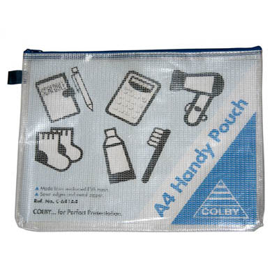 Image for COLBY HANDY POUCH PENCIL CASE ZIP CLOSURE A4 BLUE from Mitronics Corporation