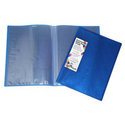 Image for HARLEQUIN DISPLAY BOOK INSERT COVER NON-REFILLABLE 10 POCKET A4 BLUE from Olympia Office Products
