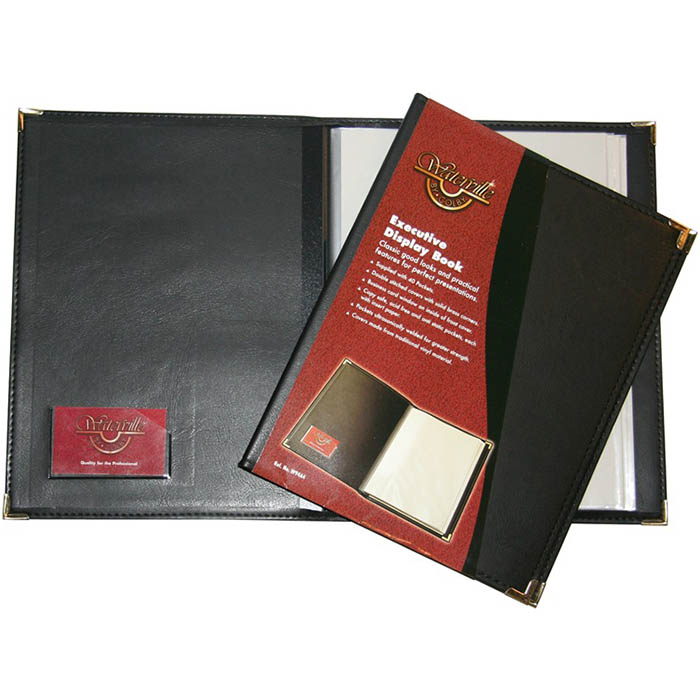 Image for WATERVILLE EXECUTIVE DISPLAY BOOK NON-REFILLABLE 40 POCKET A4 BLACK from Memo Office and Art