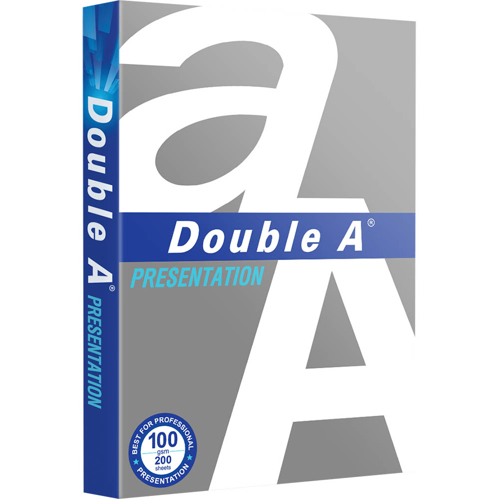 Image for DOUBLE A PRESENTATION A4 COPY PAPER 100GSM WHITE PACK 200 SHEETS from Office Heaven