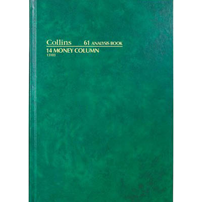 Image for COLLINS 61 SERIES ANALYSIS BOOK 14 MONEY COLUMN 84 LEAF A4 GREEN from Olympia Office Products