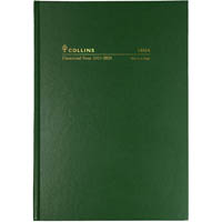 collins 14m4.p40 financial year diary day to page a4 green