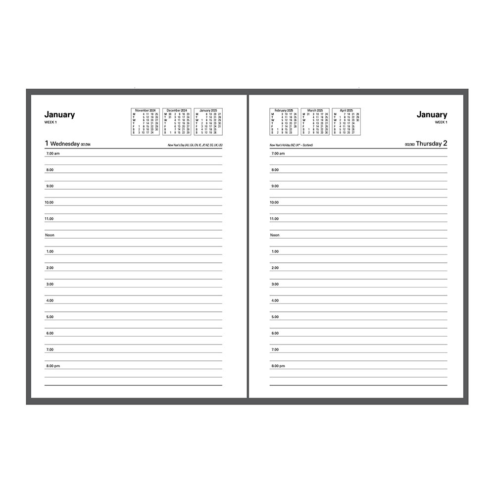 DEBDEN KYOTO 3301.P99 DAY TO PAGE A5 BLACK |  | 7007798i