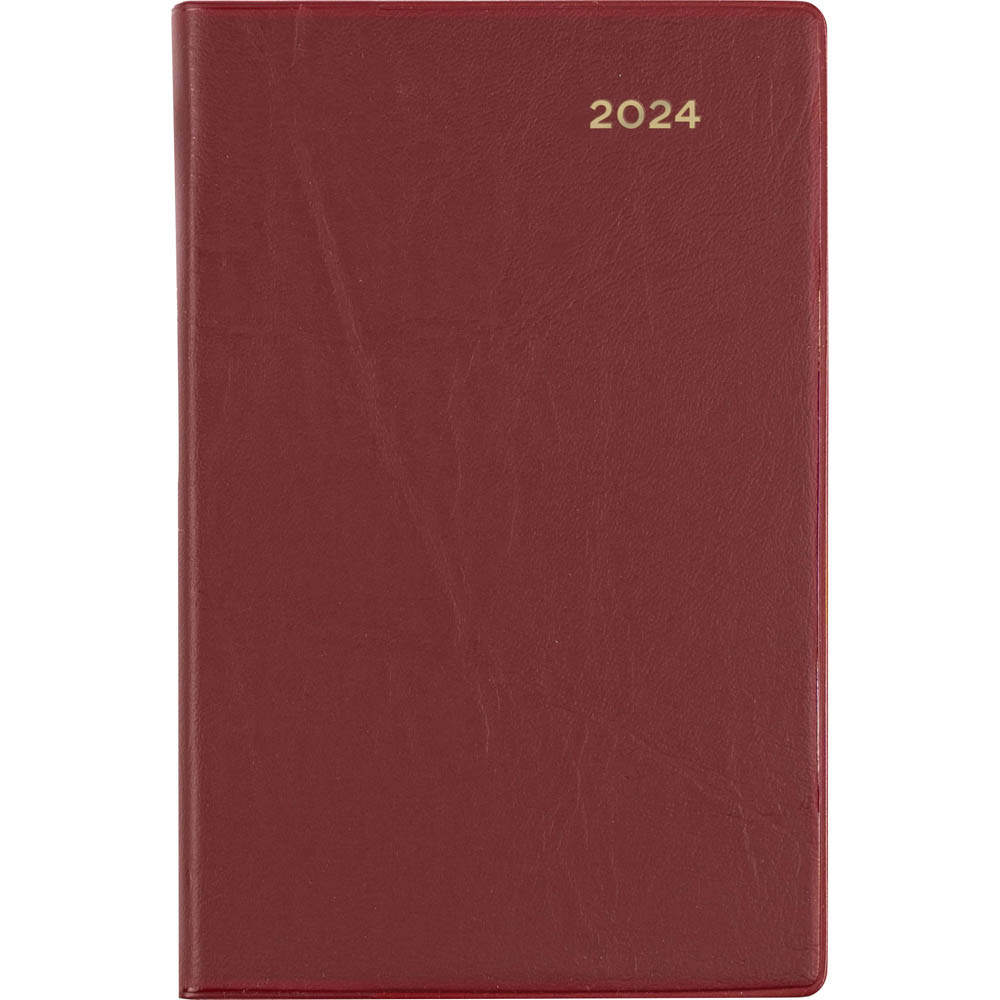 Image for COLLINS BELMONT POCKET 357.V78 DIARY WEEK TO VIEW B7R BURGUNDY from Olympia Office Products