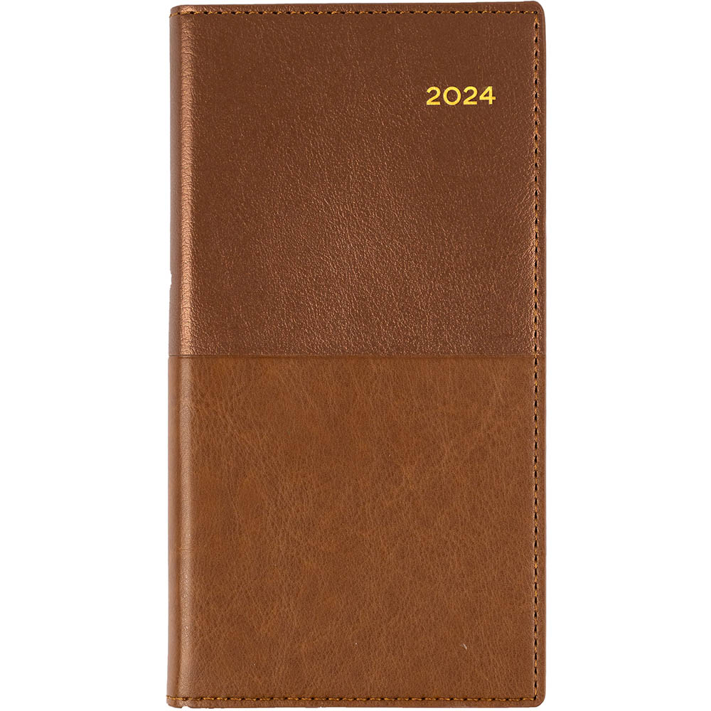 Image for COLLINS VANESSA SLIMLINE 375.V90 DIARY WEEK TO VIEW B6/7 LANDSCAPE TAN from York Stationers