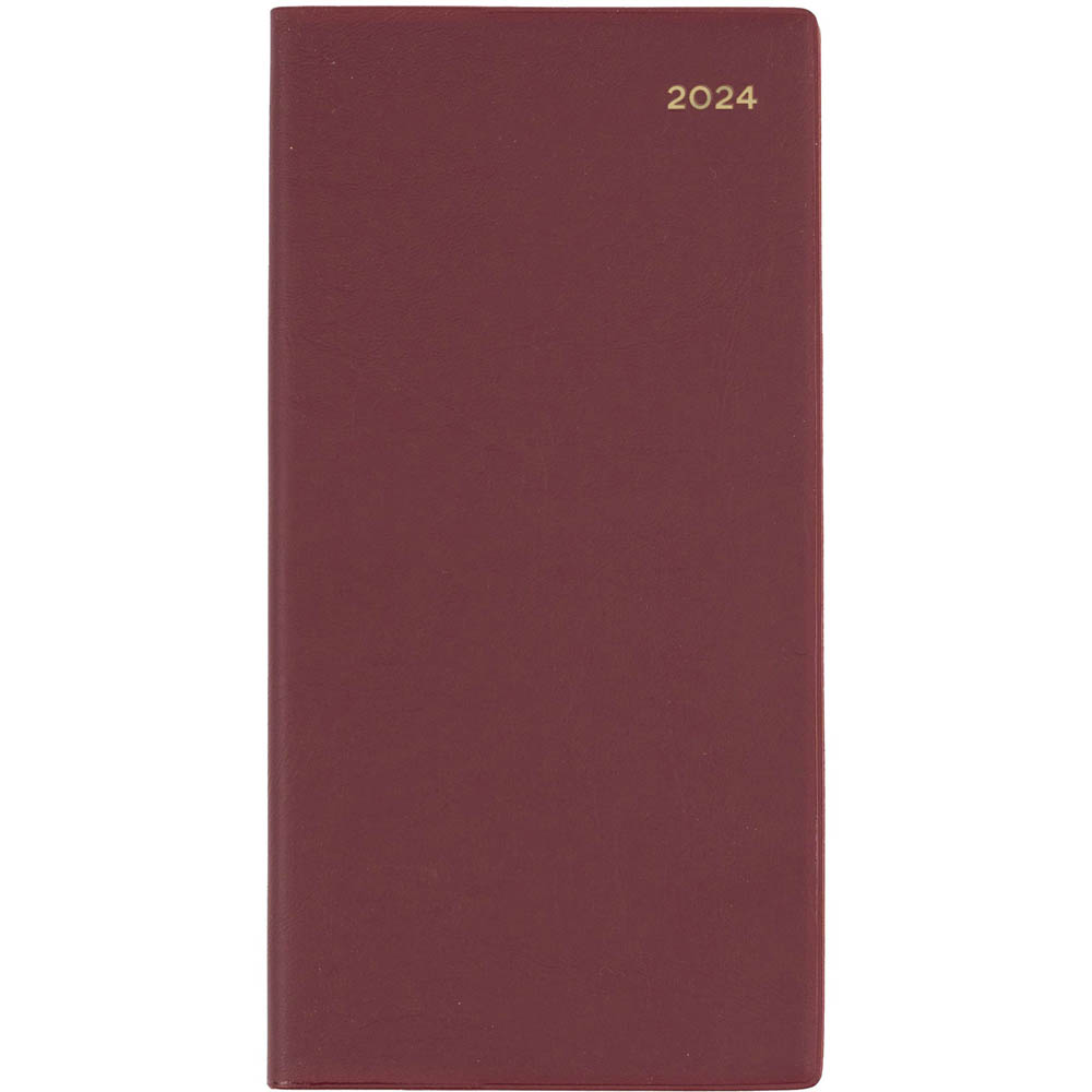Image for COLLINS BELMONT POCKET 377L.V78 DIARY WEEK TO VIEW B6/7 LANDSCAPE BURGUNDY from Olympia Office Products