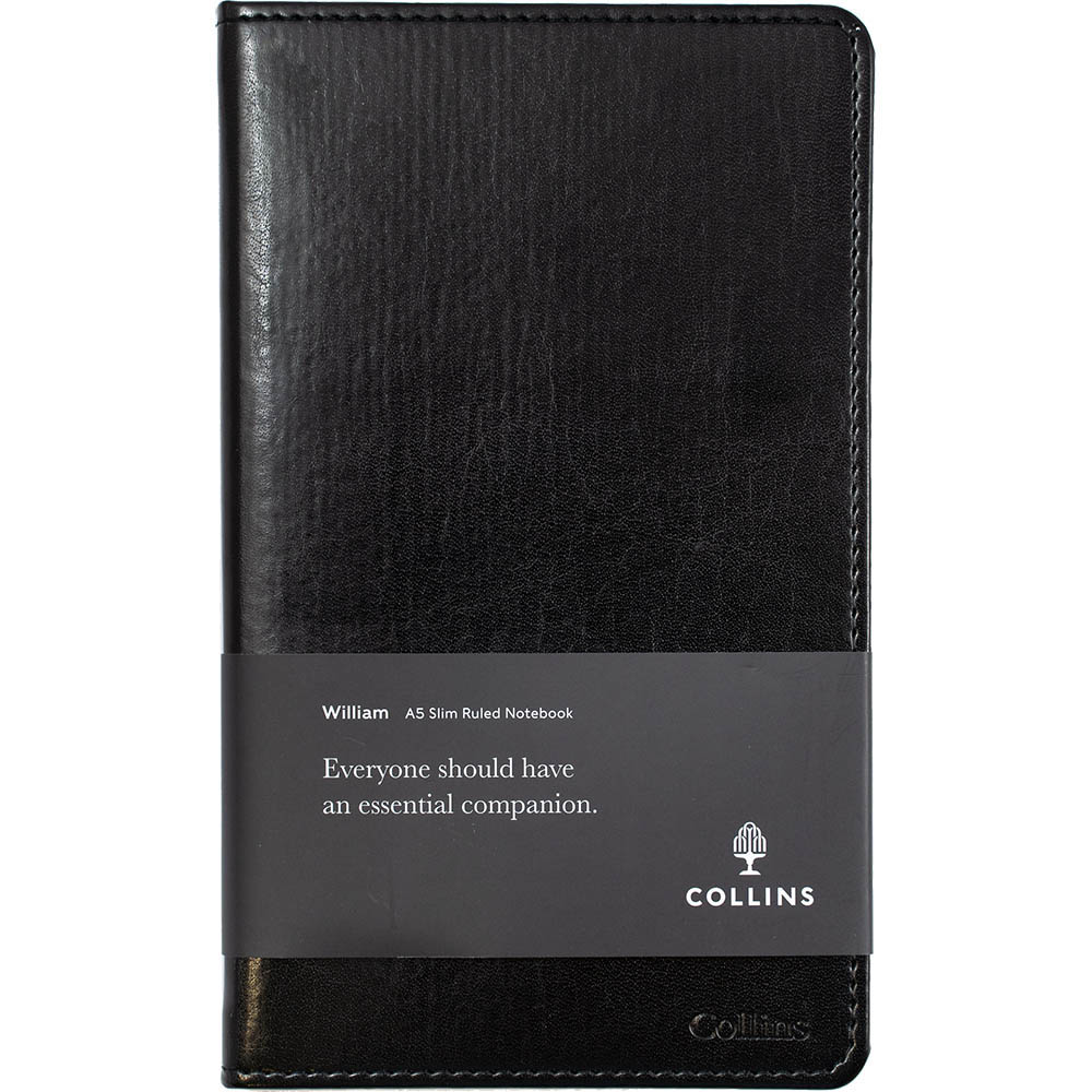 Image for COLLINS WILLIAM NOTEBOOK RULED 192 PAGE A5 BLACK from Mercury Business Supplies