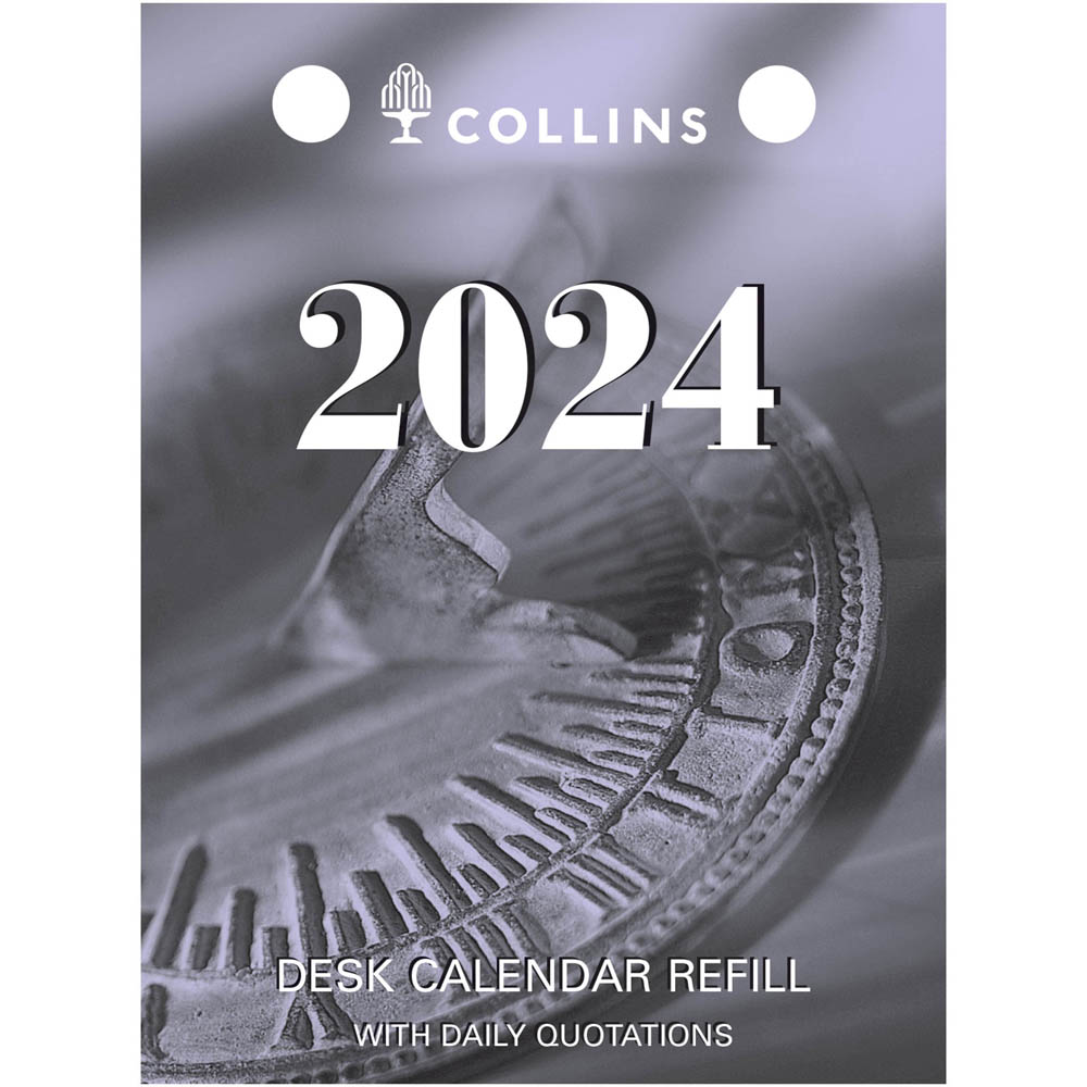 Image for COLLINS DESK CALENDAR DCRT REFILL DAY TO PAGE TOP PUNCH from York Stationers