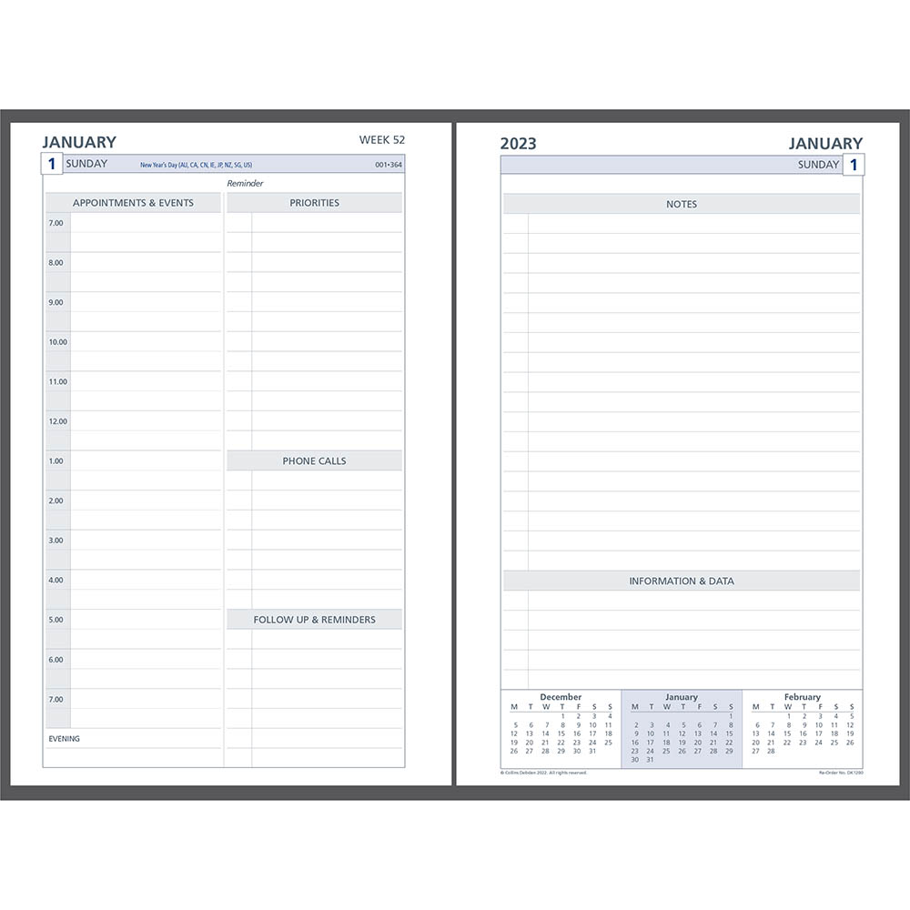 Image for DEBDEN DAYPLANNER DK1200 DESK EDITION REFILL 2 PAGE PER DAY 216 X 140MM WHITE from Office Heaven