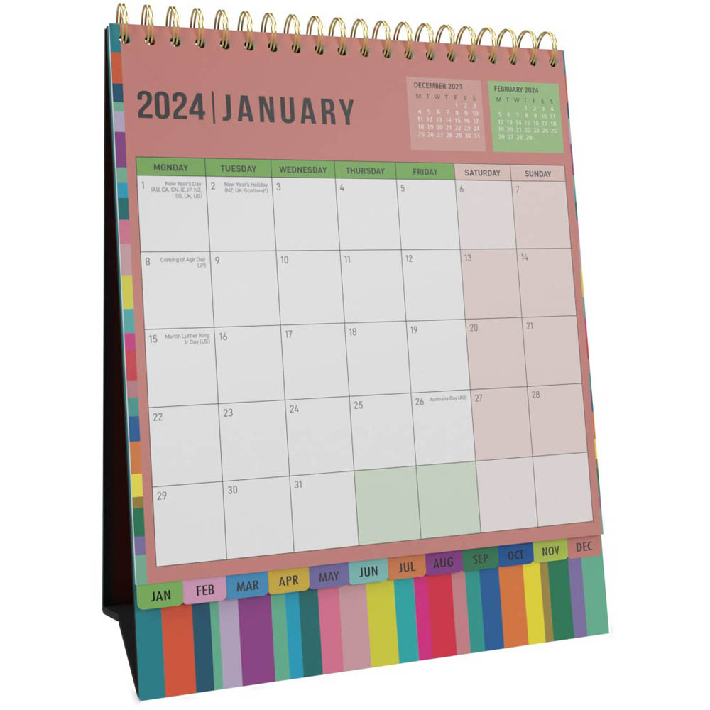 Image for COLLINS EDGE RAINBOW DESK CALENDAR EDDC MONTH TO VIEW 220 X 175MM from Office Fix - WE WILL BEAT ANY ADVERTISED PRICE BY 10%