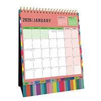 collins edge rainbow desk calendar eddc month to view 220 x 175mm