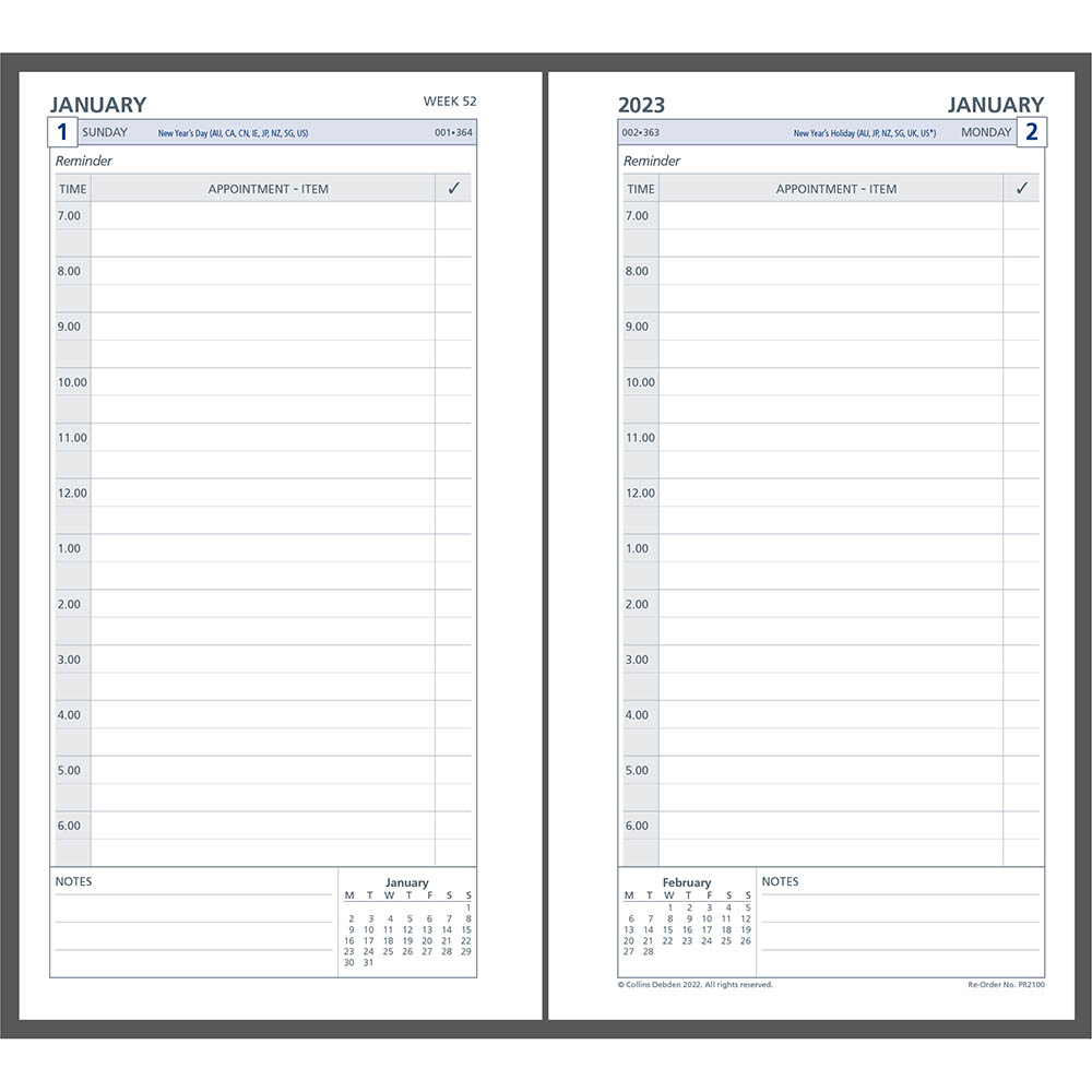 Image for DEBDEN DAYPLANNER PR2100 PERSONAL EDITION REFILL DAY TO PAGE from BusinessWorld Computer & Stationery Warehouse