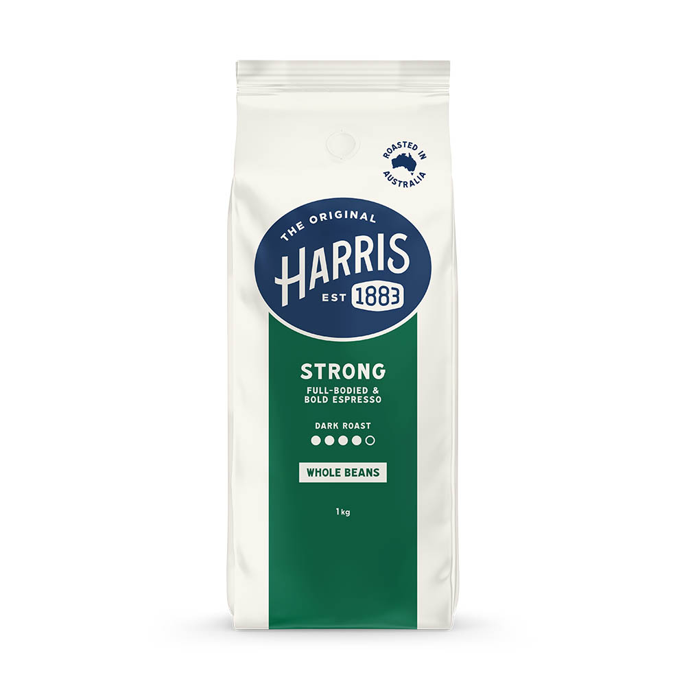 Image for HARRIS STRONG COFFEE BEANS DARK ROAST 1KG BAG from Mercury Business Supplies
