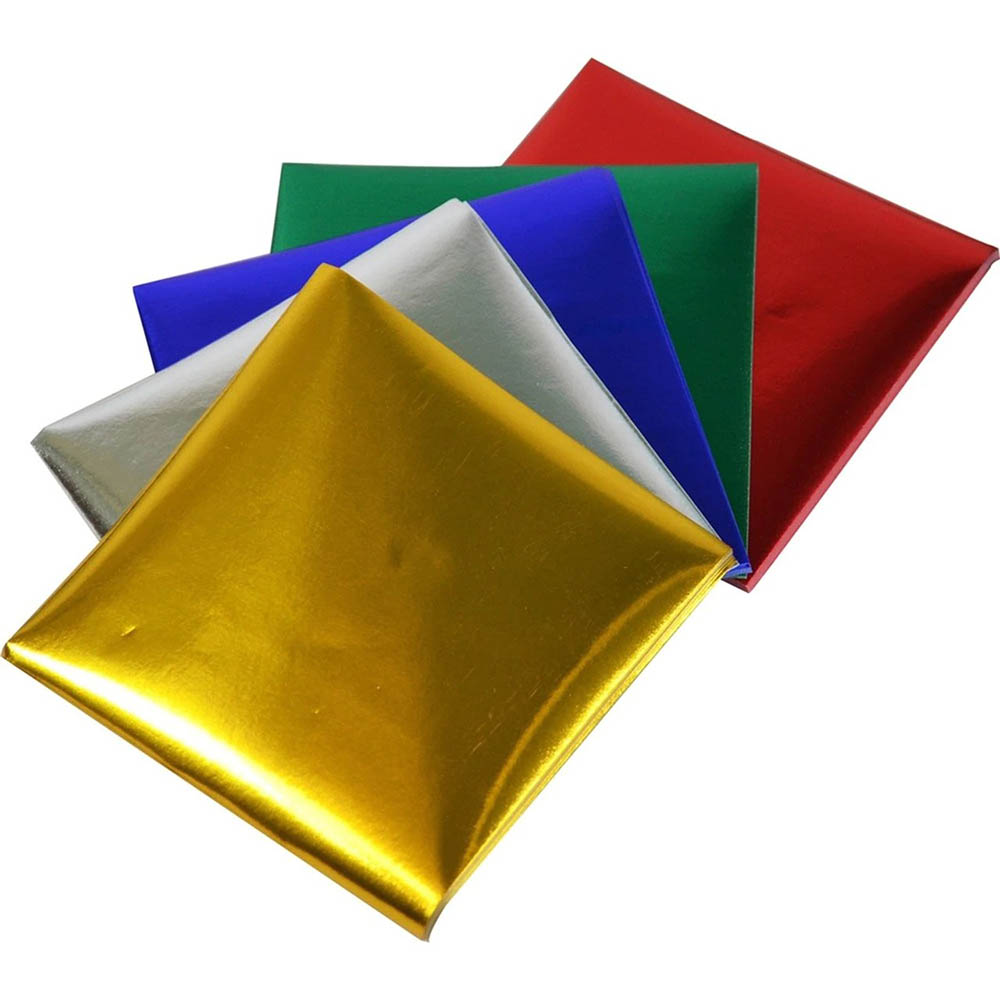Image for RAINBOW KINDER SHAPES FOIL SQUARE 85GSM 125MM ASSORTED PACK 100 from Mitronics Corporation