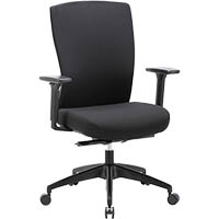 buro mentor upholstered chair nylon base arms black