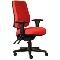 ergoselect spark ergonomic chair high back 3 lever seat slide black nylon base adjustable arms red