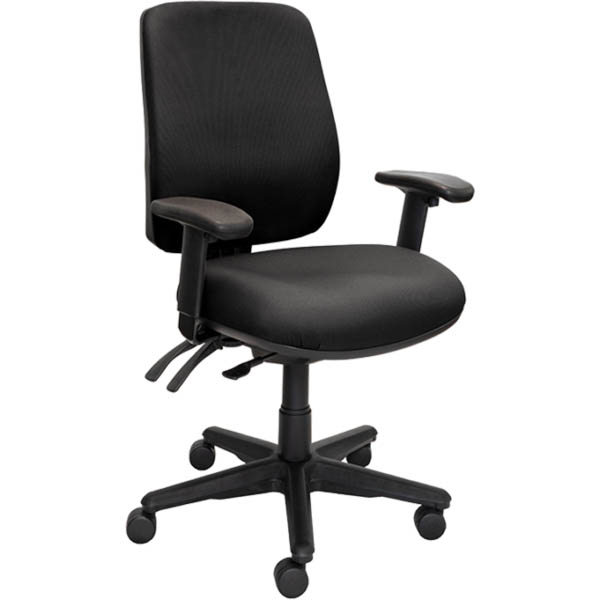 Image for BURO ROMA TASK CHAIR HIGH BACK 3-LEVER ARMS JETT BLACK from BusinessWorld Computer & Stationery Warehouse