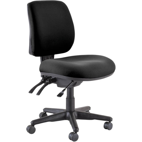 Image for BURO ROMA TASK CHAIR MEDIUM BACK 3-LEVER JETT FABRIC BLACK from Office Fix - WE WILL BEAT ANY ADVERTISED PRICE BY 10%