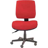 ergoselect spark ergonomic chair medium back 3 lever seat slide black nylon base red