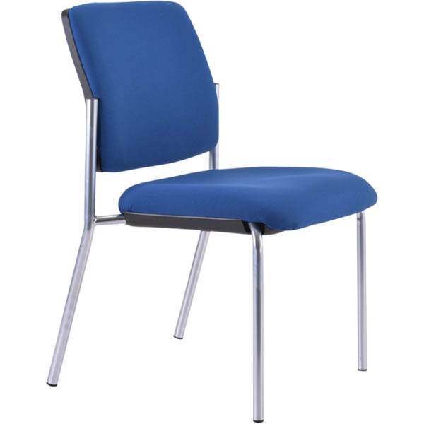 Image for BURO LINDIS VISITOR CHAIR 4-LEG BASE UPHOLSTERED BACK JETT FABRIC DARK BLUE from That Office Place PICTON