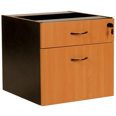 Image for OXLEY FIXED DESK PEDESTAL 2-DRAWER LOCKABLE 450 X 476 X 470MM BEECH/IRONSTONE from Office Heaven