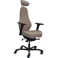 dal vieto spine ergonomic chair synchro high back adjustable arms and headrest fabric soy latte