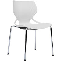 dal grab chair 4-leg chrome frame with white shell