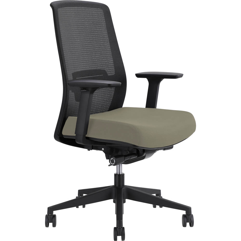 Image for JIRRA SIDE CONTROL SYNCHRO HIGH MESH BACK ARMS BLACK BACK DRIFTWOOD SEAT from Australian Stationery Supplies