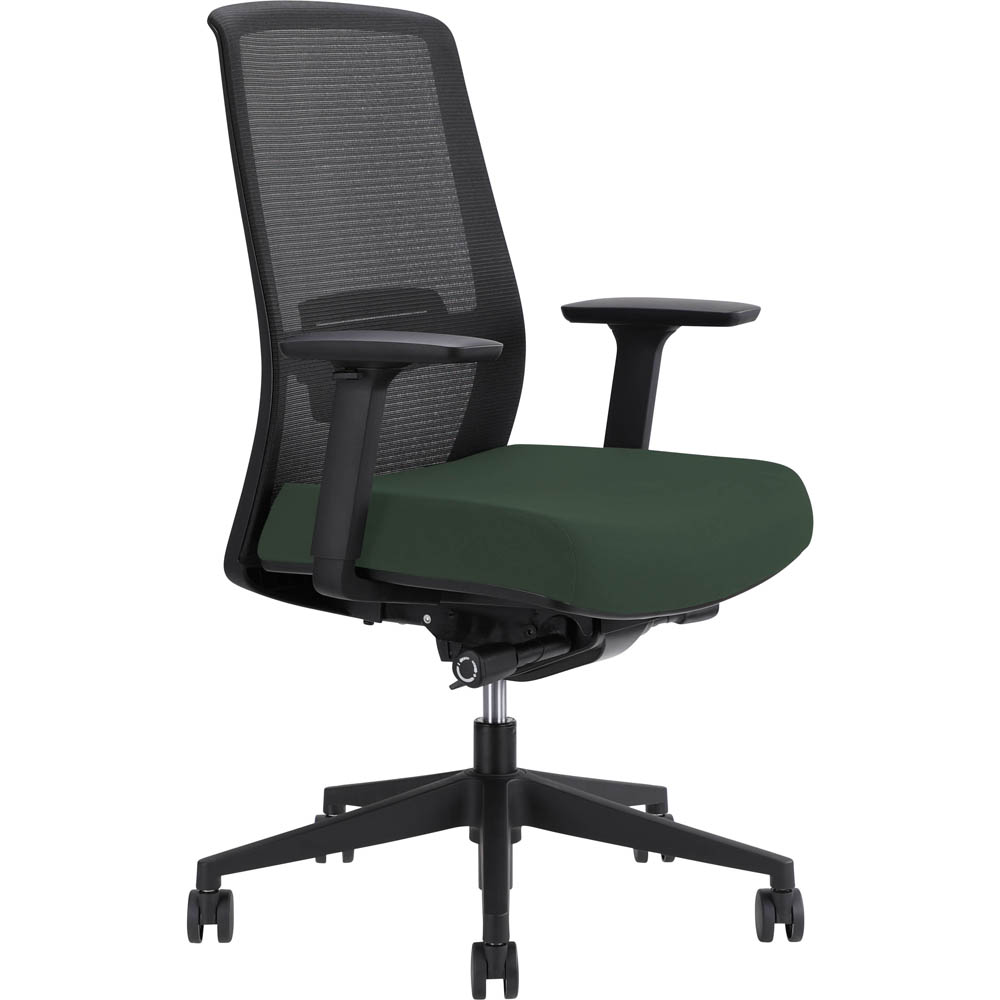 Image for JIRRA SIDE CONTROL SYNCHRO HIGH MESH BACK ARMS BLACK BACK FOREST SEAT from Australian Stationery Supplies
