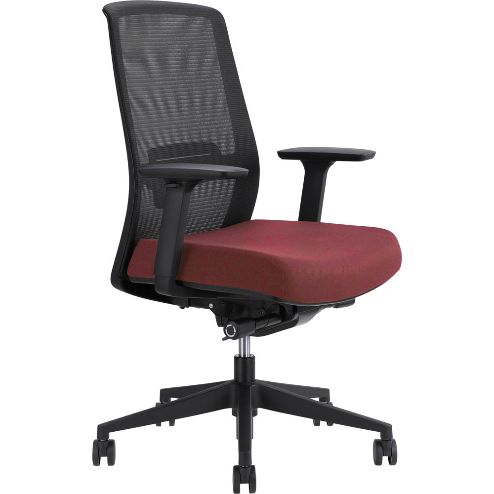 Image for JIRRA SIDE CONTROL SYNCHRO HIGH MESH BACK ARMS BLACK BACK POMEGRANITE SEAT from That Office Place PICTON
