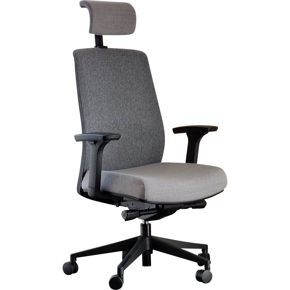 Image for JIRRA SIDE CONTROL SYNCHRO HIGH MESH BACK ARMS HEADREST GREY from Office Heaven