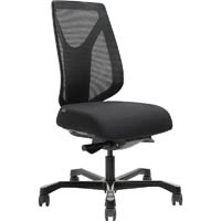 serati mesh high back chair body-weight synchro black aluminium base footplates gabriel fighter black fabric