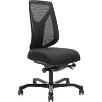 serati mesh high back chair pro-control synchro black aluminium base footplates gabriel fighter black fabric
