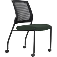 urbin 4 leg mesh back chair castors black frame forest seat